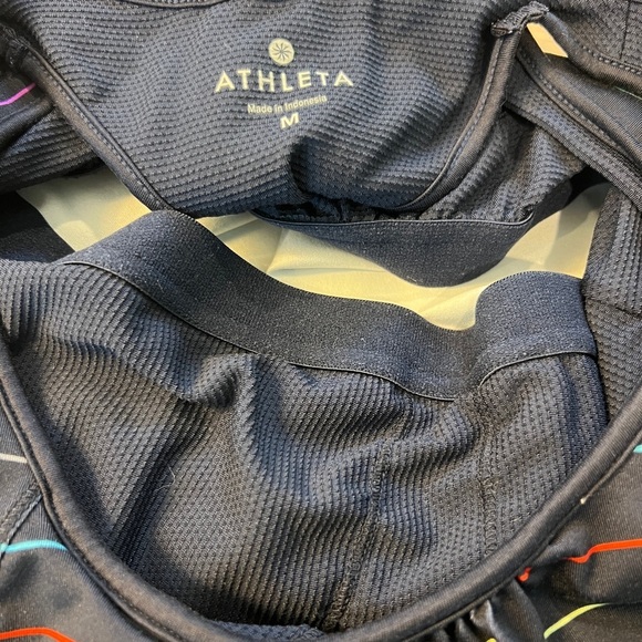 ATHLETA Blue Multistripe Tinker Athletic Bra Racerback Tank Top Shirt - Picture 7 of 8